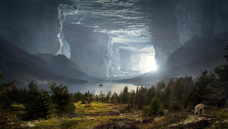 Dragon in a cave